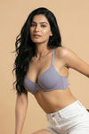 Zivame Padded Plunge Wired Medium Coverage Tshirt Bra - Silver Bullet — thumbnail 4